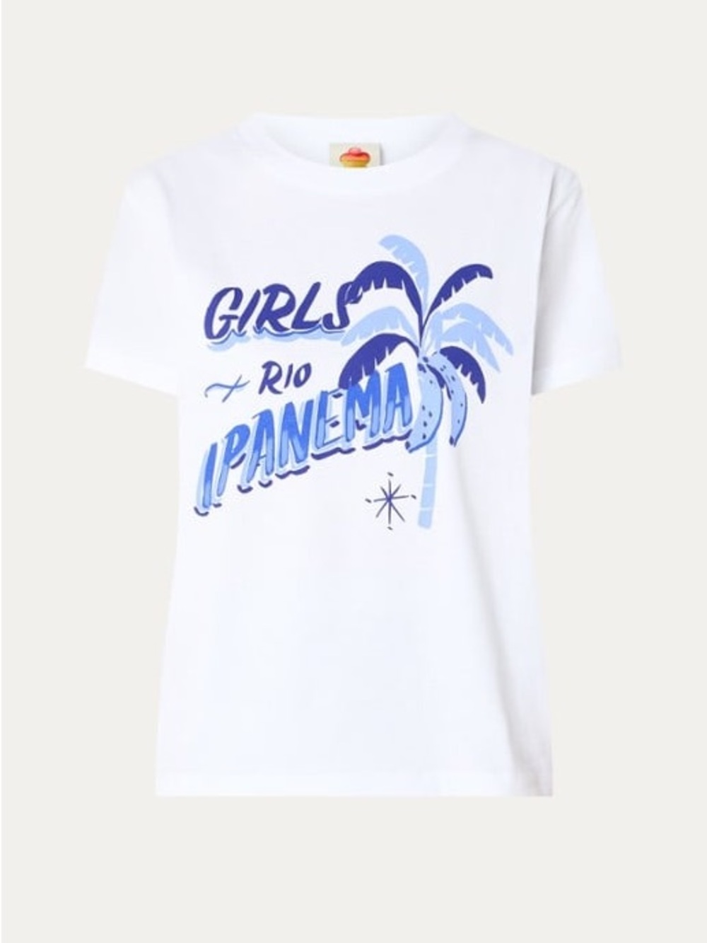 Girls Rio Ipanema Palm Graphic Tee - White & Blue by Farm Rio